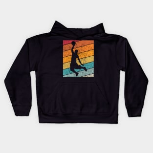 Basketball Slam Dunk 2 Outdoor Sports Retro Sunset Design Kids Hoodie